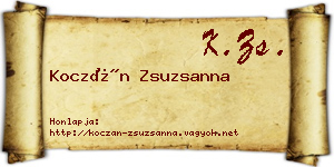 Koczán Zsuzsanna névjegykártya