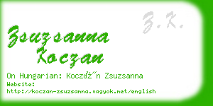 zsuzsanna koczan business card